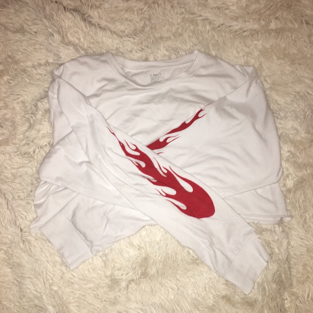 Brandy Melville Christy Longsleeve Flames Top